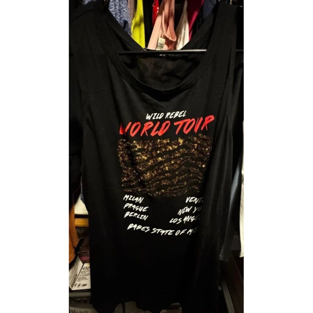 NEW Express Tank XL sequins graphic